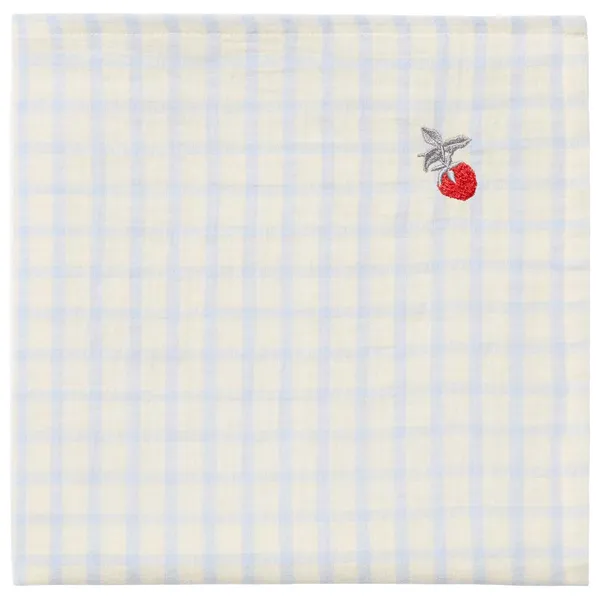 Gingham Sky Blue Muslin Svøpeteppe 110x110 cm