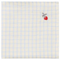 Gingham Sky Blue Muslin Svøpeteppe 110x110 cm