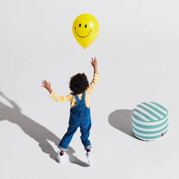 Point Outdoor Sittpuff Ø50 cm Stripe Azure
