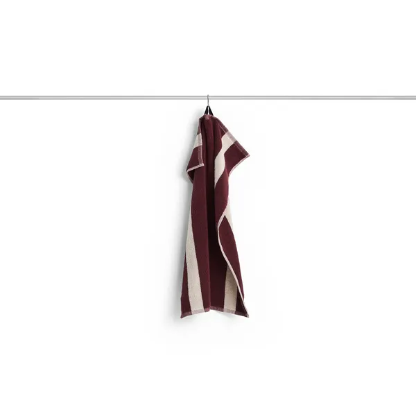 Stripe Handduk 40x60 cm Vinröd
