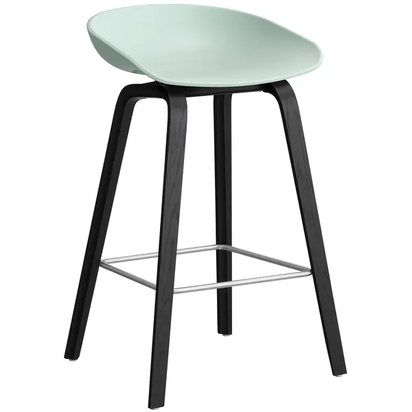 AAS 32 2.0 Barstol 65 cm Svartlakkert Eik / Dusty Mint