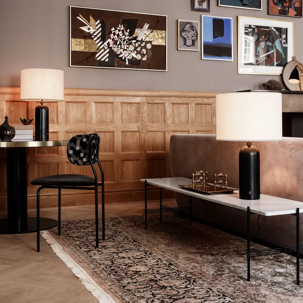 Gravity Bordlampe Stor Sort Marmor / Hvid