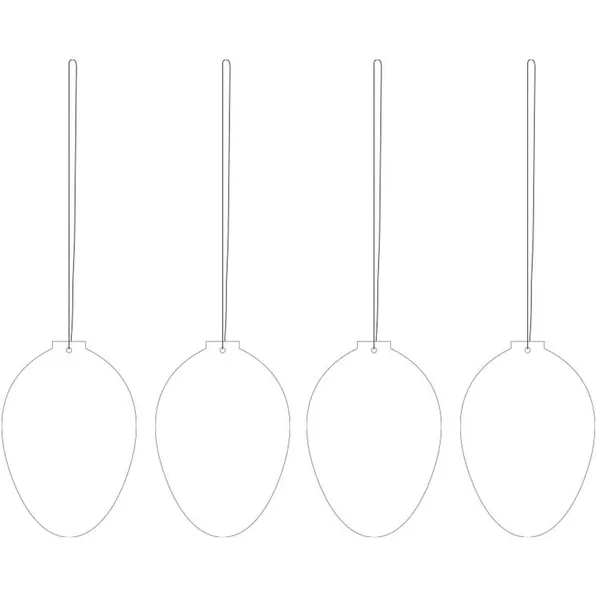 Egg Påskedekoration Rustfrit Stål 4-pak Hvid