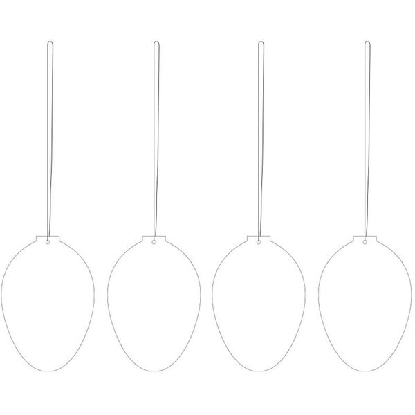 Egg Påskedekoration Rustfrit Stål 4-pak Hvid