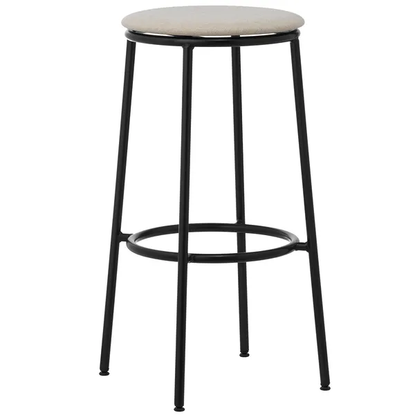 Circa Barstool 65 cm Black Steel Barstol Skum Hvit