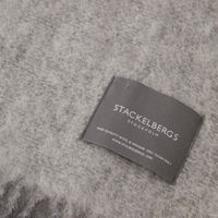 Mohair Pledd 130x170 cm Hvit / Skiffer Melange