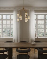 Asteea 9 Lysekrone Satin Brass / Klar
