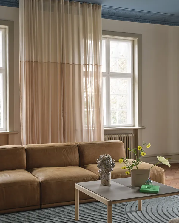 Connect Soft Modulär 3-sitssoffa Med Öppen Högersida Grace Leather Cognac
