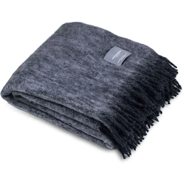 Mohair Teppe Rullet Frynse 130x170 cm Sort / Slate Melange