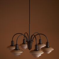 PH 1/1 Lysekrone Med 6 Armer Centenary Edition Aged Brass / Dusty Terracotta