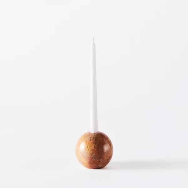 Sphere Ljusstake Marmor Ø10 cm Röd