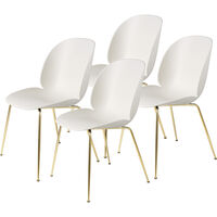 Beetle Stol Upolstret 4-pak Conic Base Brass Beige