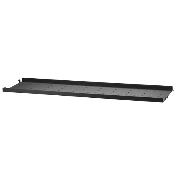 String Hylle med Lav Kant Metall 20x78 cm Sort