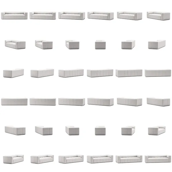 Mure 3-Sitssoffa Moon White