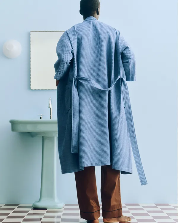 Waffle Kylpytakki Dusty Blue