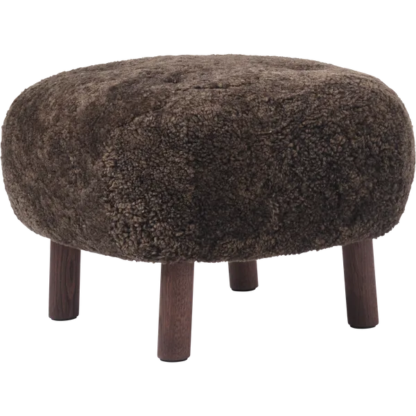 Little Petra VB1 Lounge Chair Set Sheepskin Espresso / Dark Stained Oak