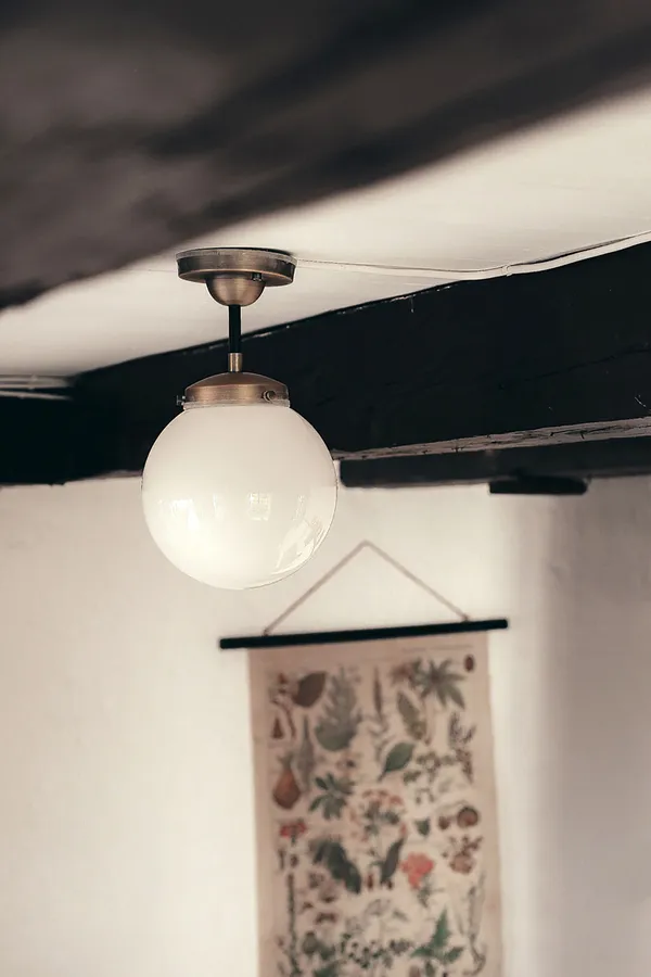 Alley Loftslampe Antik Messing / Hvid