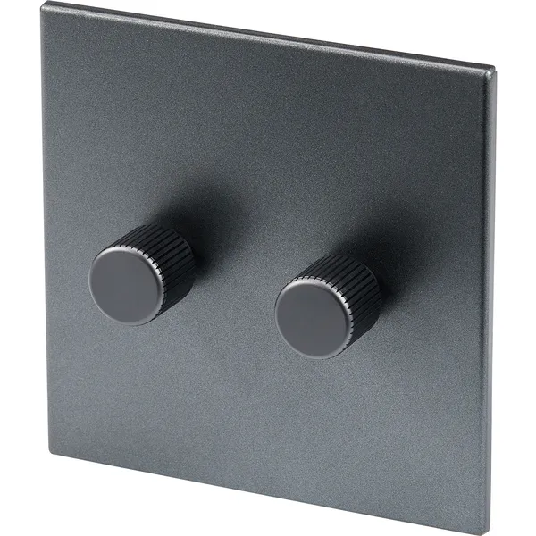 Double Rotary Wall dimmer Graphite