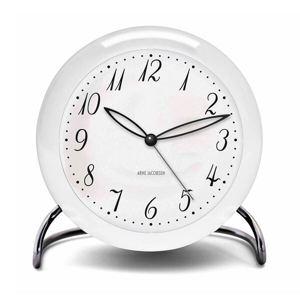 AJ Bordklokke Led Alarm LK Hvit 11cm