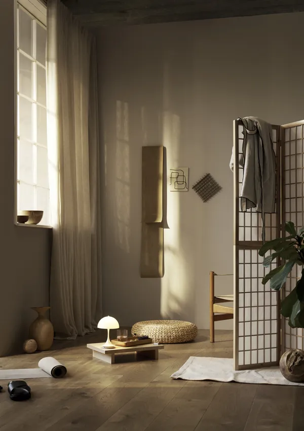 Panthella 160 Bordlampe Bærbar V3 Opal Beige