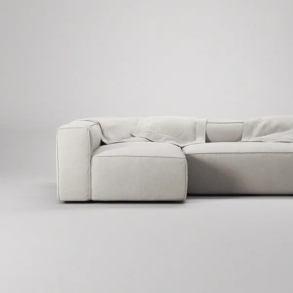 Grand 4-Personers Sofa Divan Venstre Moon White