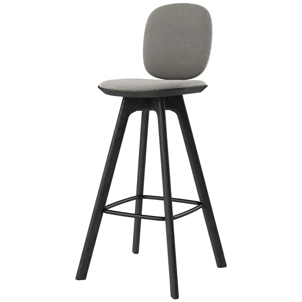 Pauline Comfort Barstol 75 cm Svartlackad Ek / Hallingdal Grå
