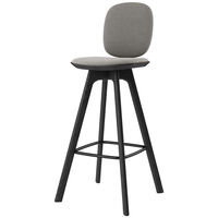 Pauline Comfort Barstol 75 cm Svartlackad Ek / Hallingdal Grå