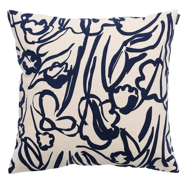 Ensikukat Pudebetræk 50x50 cm Offwhite / Mørkeblåt