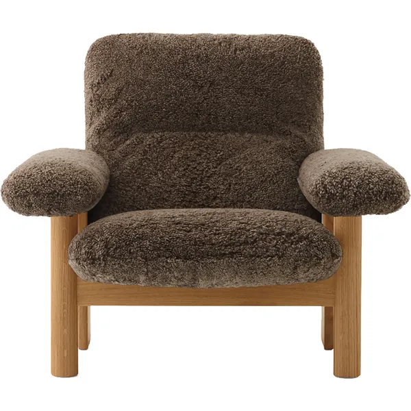 Brasilia Fåtölj Med Ottoman Naturlig Ek Sheepskin Root