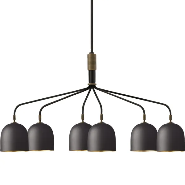 Howard Lysekrone 6 Lange Arme Gunmetal / Messing