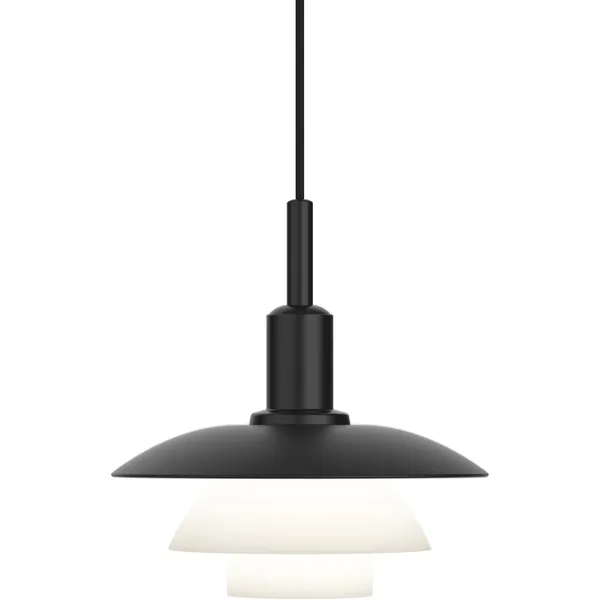 PH 3/3 Pendel Metal Black / Opal Glass