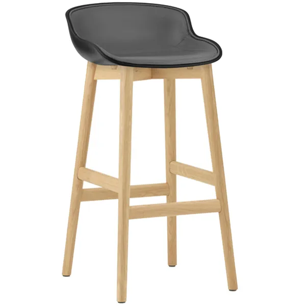 Hyg Baarijakkara 75 cm Verhoiltu Etupuoli Musta Nahka / Tammi
