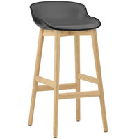 Hyg Baarijakkara 75 cm Verhoiltu Etupuoli Musta Nahka / Tammi