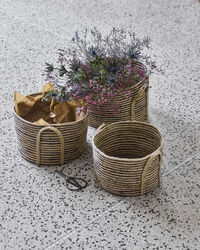 Dungi Oppbevaringskurv 3-pk Sort/Naturfarget