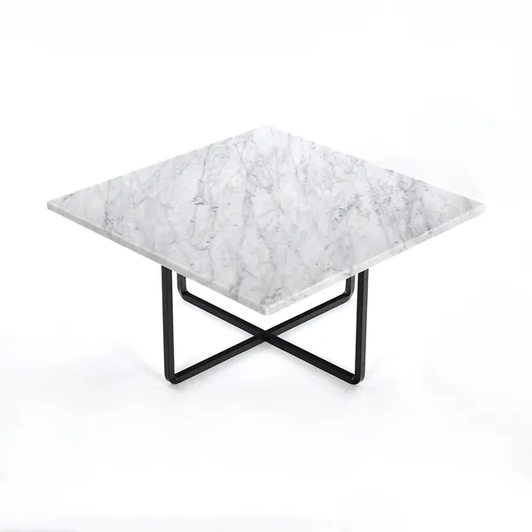 Ninety Sofabord 60 cm Sort Stativ Hvit Marmor