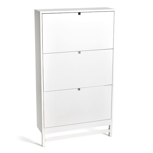 Falsterbo Shoe Cupboard 3 Compartments White Lacquer