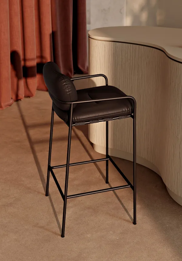 Bollo Bar Stool 65 cm Elmosoft Black