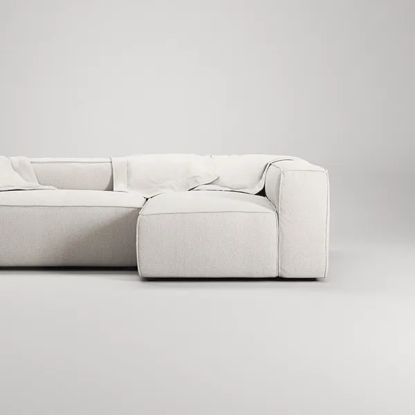 Grand 3-Seter Sofa Divan Høyre Steam White