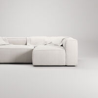 Grand 3-Seter Sofa Divan Høyre Steam White