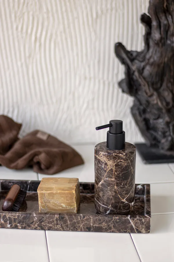 Marble Tvålpump Hög Brun