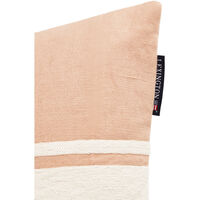 Embroidery Center Striped Linen/Cotton Pude 40x60 cm Beige/Offwhite