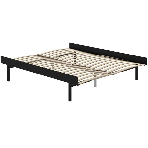 Forlengbar Seng Med Ribber 90-180 cm Sort