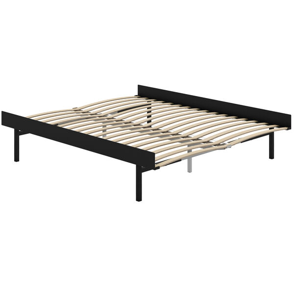 Utdragbar Säng Med Ribbor 90-180 cm Svart