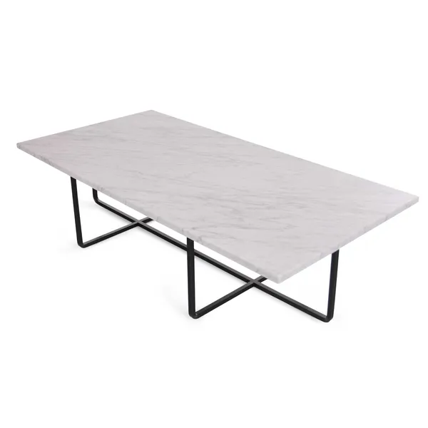 Ninety Soffbord 120x60x30 cm Svart Underrede Vit Marmor