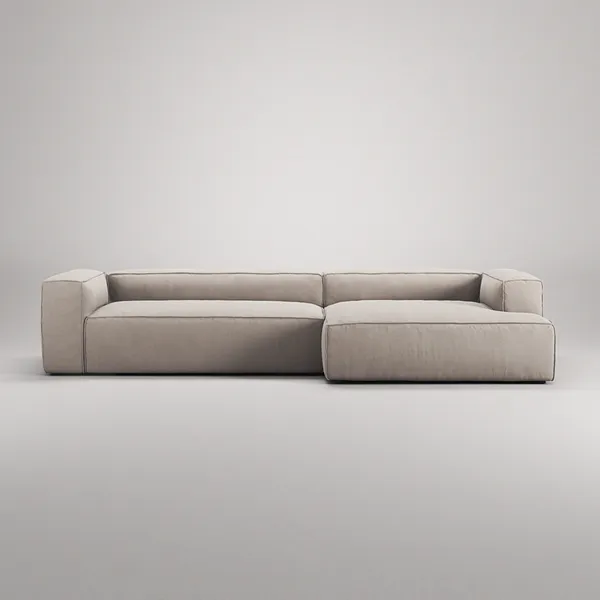 Grand 4-Personers Sofa chaiselong Højre Sandshell Beige