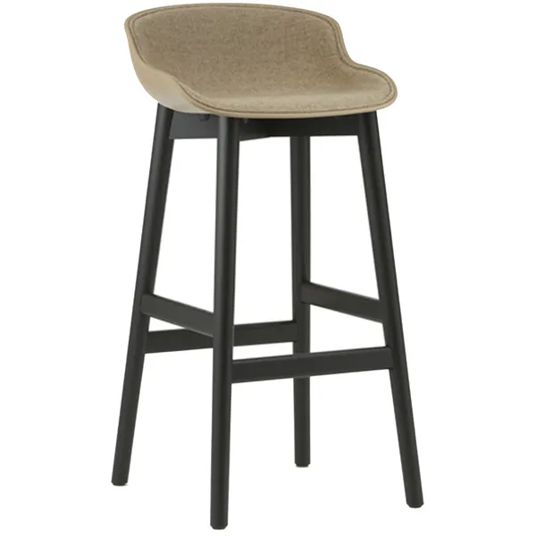 Hyg Barstol 75 cm Klädd Framsida Sand / Svart Ek