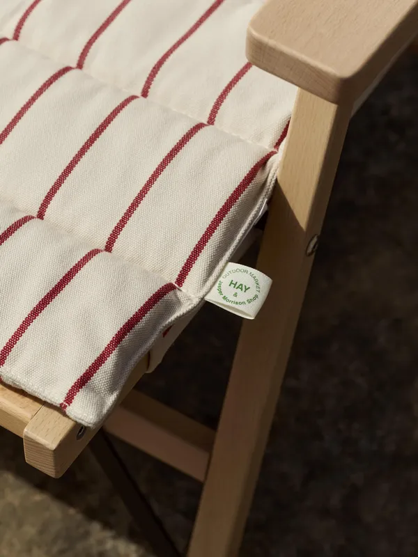 Outdoor Market Folding Sofa Beige With Red Stripe