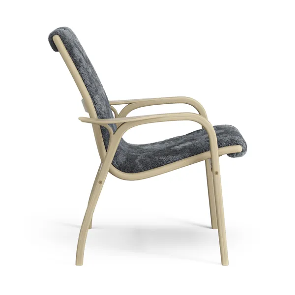 Laminett Fåtölj Fårskinn Lackerad Ek / Charcoal