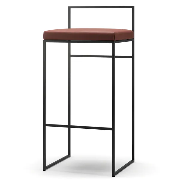 Barstol Med Ryggstöd 90 cm Svart / Brunt Läder