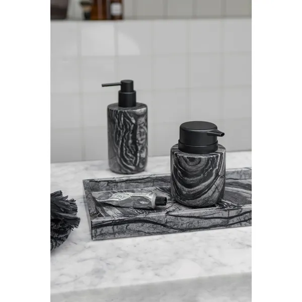 Marble Tvålpump Låg Svart Grå